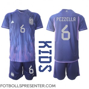 Argentina German Pezzella #6 Bortatröja Barn VM 2022 Kortärmad (+ korta byxor)